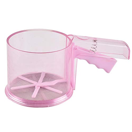 Preisvergleich Produktbild BGHFXS Mehlsieb Zuckerpulversprühen Küche Backwerkzeug Mehlsiebbecher Zuckerpulver Sieb Feines Sieb Haushalt Küchenbacken Pink