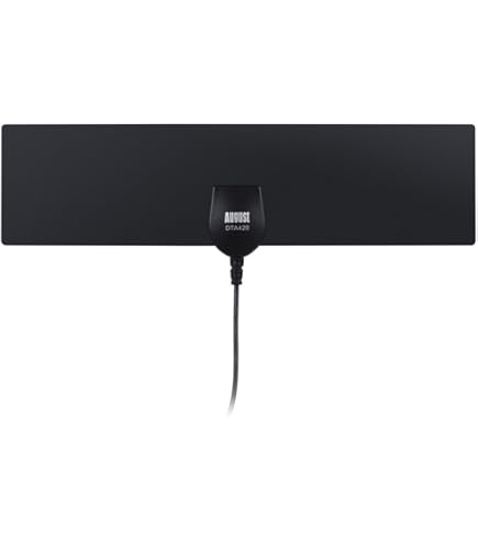 August DTA300 DVB-T2 antenna with signal booster 28dBi - HD antenna 4G/LTE filter, active room antenna for digital TV/DVB-T2 receiver/FM/DAB radio/TV stick/TV, 1.5m cable