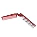 Small Travel Folding Plastic Dual Wine Red Hair Brush Comb