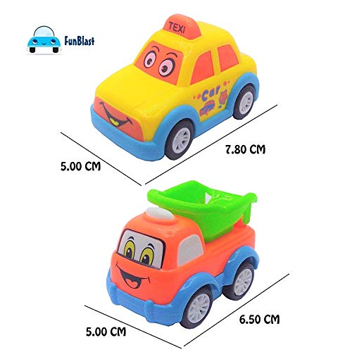 FunBlast Kids Pull Back Vehicles, Push and Go Crawling Toy Car for Kids & Children (Set of 7 Pcs) - Made in India - Multicolor - Image 3