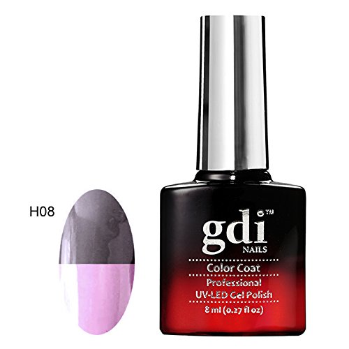 GDI Nails - Thermal Changing Colour 'H' Range - Plain Shimmer Diamond Glitter - UV LED Soak Off Gel Nail Polish Varnish - 8ml (H08)