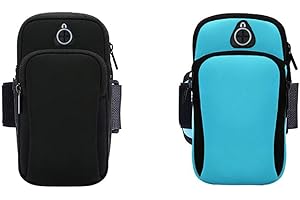 LONSVTTU 2 Stück Armband Armtasche Rennen Outdoor Handytasche Sport Laufen Doppel Reißverschluss Sportarmband für iPhone 13 12 Pro 11 XS MAX XR 8 7 6 6S Plus Samsung S20 S10 Plus S8 Huawei P40 Pro