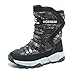 Produktbild populalar Winterstiefel Kinder Winterschuhe Jungen Mädchen Schneestiefel Wasserdichte Stiefel Warm Winter Schuhe Snowboots Gefüttert Schneeboots Unisex für Herbst Outdoor Rot Blau Schwarz Black 24 EU