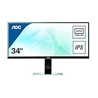 AOC U3477PQU 86,7 cm (34 Zoll) Monitor (VGA, DVI, HDMI, USB, DisplayPort, 3440 x 1440, 60 Hz, höhenverstellbar, Pivot) schwarz