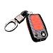 Produktbild Happyit ABS Carbon Fiber Shell + Silikon Autoschlüssel Abdeckung Fall Keychain für Volkswagen VW Bora Käfer Tiguan Polo Passat Jetta Sitz Sagitar Golf 6 (B Schwarz + Rot)