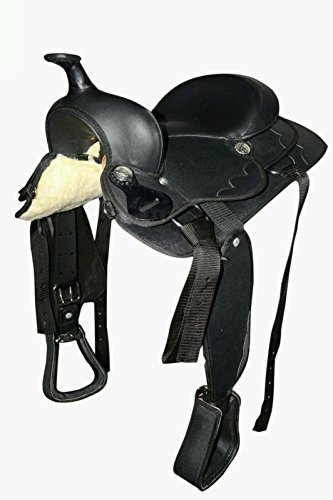 New-Synthetic-PONY-Western-Show-Saddle-Quality-Hand-Made-Saddle-BLACK
