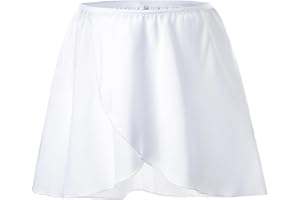 BORUIZHEN Jupe de Danse Jupe Danse Classique en Mousseline de Soie Jupe Portefeuille de Ballet avec Ceinture Elastique pour Filles Enfant Femmes Adultes