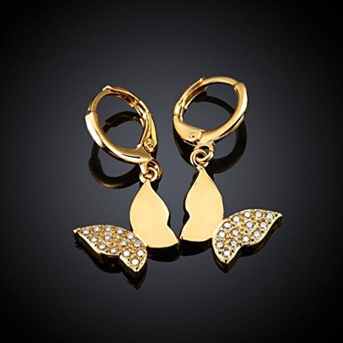K Gold Zircon Sprite Spy Earrings Fashion Elegant Lady Earrings Rose Gold Small Exquisite Lady / Stainless Steel / Anti-allergy,B