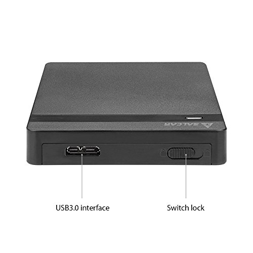 Salcar 2,5 Zoll USB 3.0 HDD SSD Festplattengehäuse für 2,5″ SATA HDD und SSD mit USB 3.0 Kabel, werkzeuglos (Schwarz) - 4