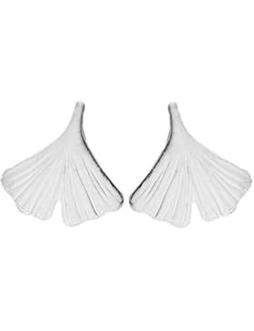 Mya Art 925 Silber Mädchen Ohrstecker Ohrringe Kinder mit Ginko Blatt 12mm