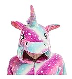 Animal Cosplay Costume Adulte Licorne Onesie Pyjamas Avant Fermeture Éclair Cosplay Vêtements De Nuit Halloween Costume (Purple Licorne, L/Hauteur 168-177cm)