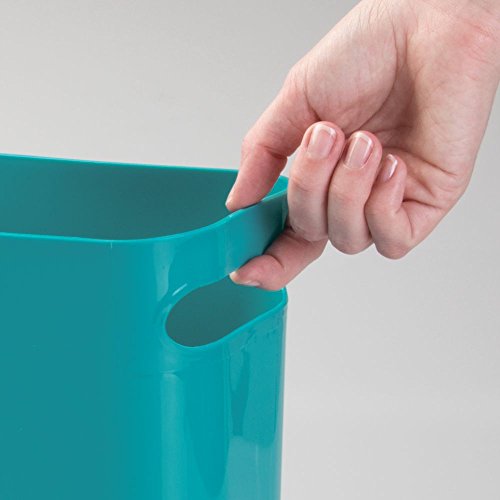 InterDesign 93079EU Una Mülleimer Papierkorb 25,5 cm, Plastik, helltürkis, 27.305 x 12.7 x 25.4 cm - 3