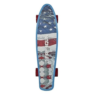 Freegun SKFR22BF0 Skateboard Mixte Enfant, Bleu/Rouge