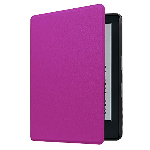 IVSO Ultra Schlank Ständer Slim Leder zubehör Schutzhülle mit Automatischem Schlaf Funktion für Neue Kindle eReader, 15,2 cm 6 Zoll (8. Generation - 2016 Modell) perfekt geeignet,Lila