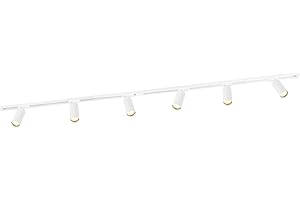 Ledvion - Iluminación LED sobre Carril 2M + 6 Focos de Riel (5W, 2700K, Blanco, Regulable), Luminaria de Riel Monofásica, Luminaria de Riel, Foco de Riel