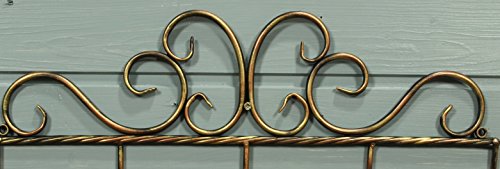 Hakenleiste Handtuchhaken aus Metall Landhausstil im Messing-Look 44,5x18cm - 2