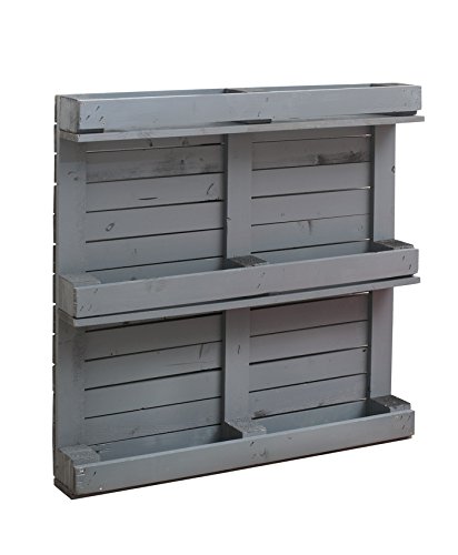 Castagnetti 1928 Estante de 3 Planos con Lateral, Acabado palé, Madera de Abeto, Gris