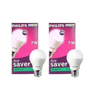 PHILIPS 7W e27 LED Cool Day Light Bulb, Pack of 2 (9290011432)