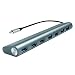Produktbild LogiLink UA0310 USB 3.1 Hub für PC/Laptop, 7-Ports Aluminiumgehäuse Silber