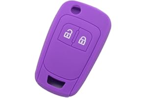 BROVACS Coque de protection en silicone pour clé de voiture à 2 boutons compatible avec Opel Vauxhall CV9624 Violet