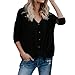 Produktbild WWricotta Damen Strickpullover Langarmshirt Henleyshirt Basic V-Ausschinitt Lose Bluse Vintage Hemd Jumper Langarm Tunika Cardigan mit Batwing und Knoten