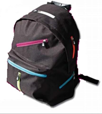 Sac à dos borne - noir avec zip de couleurs + trousse offerte