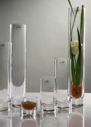 Glasvase Vase Glas Blumenvase Tischvase gerade schlank 36 cm, Ø 6 cm