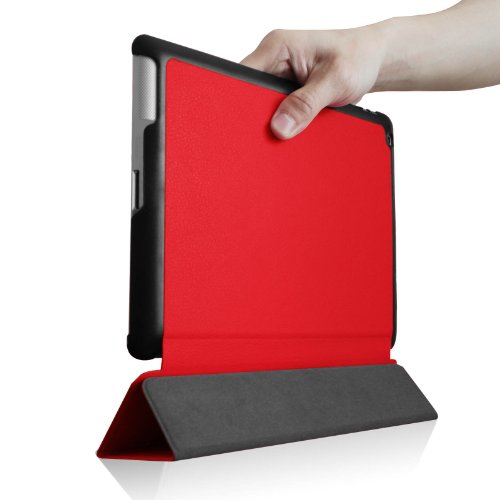 Fintie Apple iPad 2/3/4 Hülle Case – Ultra Slim Superleicht Schutzhülle Smart Shell Cover Tasche Etui mit Auto Schlaf / Wach und Standfunktion für Apple iPad 2 / iPad 3 / iPad 4 Retina, Rot - 5