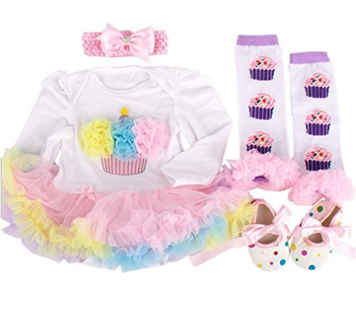 Bywen Baby Girls Romper Dress Set 6-12 Months Cake