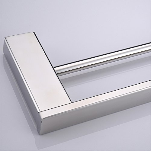 Aothpher-304 SUS Edelstahl Handtuchhalter, verchromt, Doppelschicht, Wandmontiertes Badezimmer Handtuchhalter & -stangen, 60*12*3 cm - 4