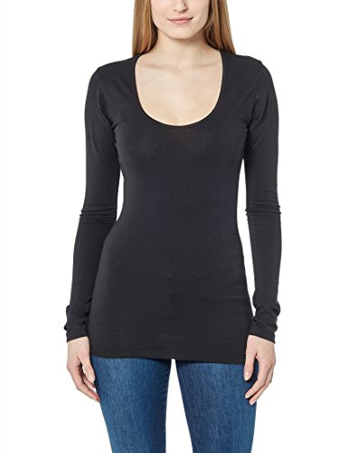 Berydale Camiseta de manga larga para mujer, Negro, XS
