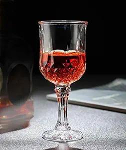 Syanka Premium Crystal Wine Glasses Set of 6, 230 ML, Lead-Free Crystal Clear, Ideal for White or Red Wine Glass