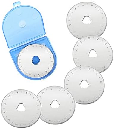 Tmade 5PCS 45mm Contour Rotary Cutter Blade Replacement for Fabric, Scrapbooking, Quilting and Sewing