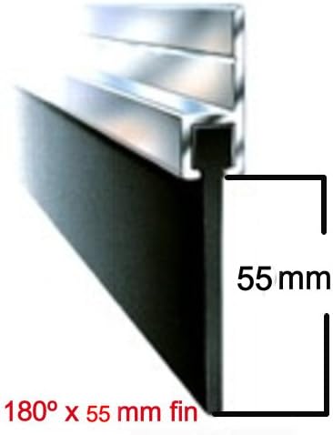 14FT IMPERAL 55Mm x 180º Aluminium and Rubber Draught Excluder Seal for The Bottom of A Garage Door