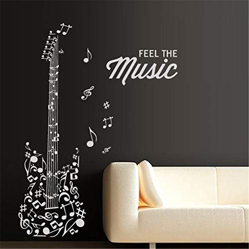 Preisvergleich Produktbild Mode musik gitarre elektronische wandaufkleber musik Name benutzerdefinierte dekoration Kunst Dekor Kindergarten Kinderzimmer Wandaufkleber U 58 X 78 CM