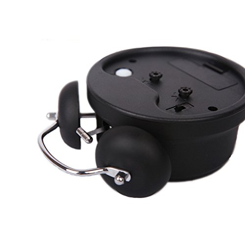 Retro Glockenwecker,Trrebtle Doppelglocken-Wecker mit Nachlicht, geräuschloser Betrieb, Quarzuhrwerk, analog, Retro-Design, lauter Alarm 4 Zoll - 2