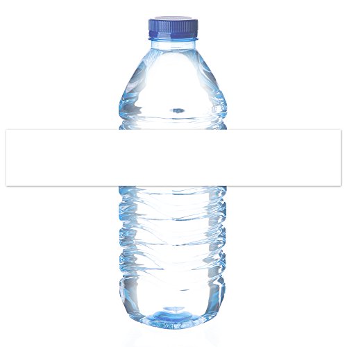 Mr-Label etichette impermeabili per bottiglie d'acqua - per stampante a getto d'inchiostro / laser - Forte autoadesivo avvolgente - bianco opaco (10 fogli in totale 70 etichette)