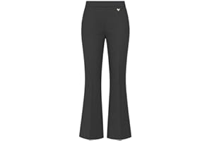 LISTERS SCHOOLWEAR Girls Flared Jersey School Trousers Pull Up Wide Leg School Uniform Heart Pendant Ages 3-18y