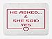 Produktbild VYPHN Engagement Party Bath Mat, He Asked and She Said Yes Digital Image with Quote Hearts Image, Plush Bathroom Decor Mat with Non Slip Backing, 15.7X23.6 inch, Hot Pink and White
