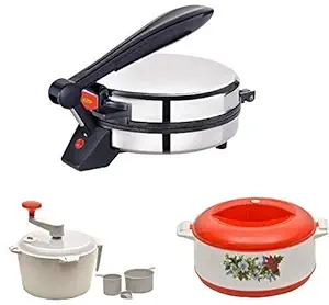 Gi-Shop  Multicolor Roti and Khakra Maker + Atta Maker with Free Casserole SK-59