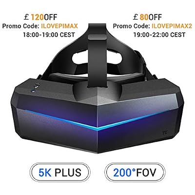 Pimax 5K Plus VR Casque de Réalité Virtuelle, Avec un Champ de Vision de 200°, Double Moniteur LCD RGB 2560x1440p, 1-Année de Garantie,[Casque Seulement]