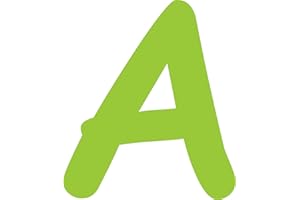 Kleckerliese Alphabet Letters 4 cm Self-Adhesive Sticker Wall Window Door Boats Car Children's Room Sticker A - Height 4 cm, Colour Lime Green