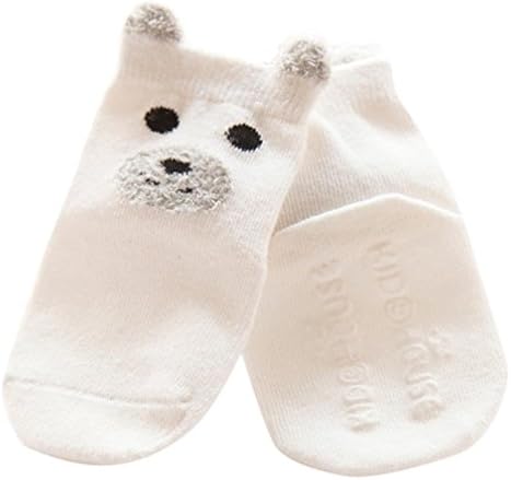 Hahuha Baby Boys Girls Toddler Kids Cotton Cartoon Medium Solid Socks for 0-3T (0-1T, G)