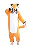 Aivtalk Erwachsene Tier Kostüme Pyjamas Jumpsuit Onesie Fuchs Cosplay Kostüm Flanell Cosplay Schlafanzug für Karneval Ostern Halloween Weihnacht Orange XL - 