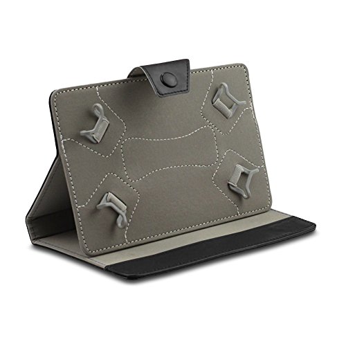 NAUC® Robuste Tablet Schutzhülle für Vodafone Tab Prime 6 / 7 aus hochwertigem Kunstleder Tasche Hülle Standfunktion kombiniert Schutz und Design in 9 verschiedenen Farben Cover Case Universal Schutzhülle Modellauswahl Farbauswahl, Farben:Schwarz - 3