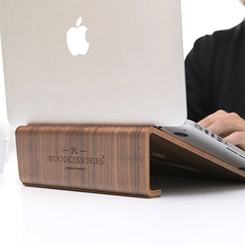 Woodcessories EcoLift Arnold Mini – Ergonomischer Laptop/Notebookständer bis 15 Zoll aus echtem Holz (Walnuss) - 6