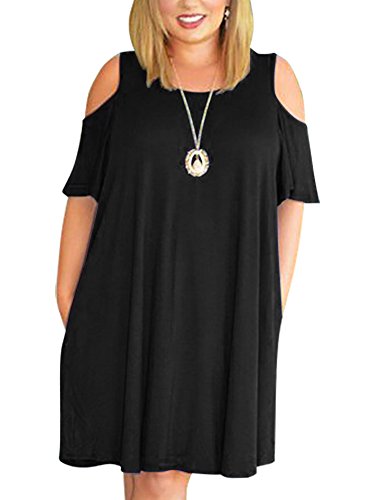 Womens Cold Shoulder Plus Size Casual T Shirt Swing Dress | Desertcart  Zambia