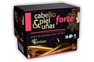 Pinisan Cabello Piel Uñas Forte - 12 Ampollas - Suplemento para Fortalecer Cabello, Piel y Uñas - Sin Gluten, Sin Lactosa - Fórmula Concentrada