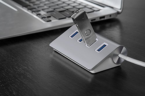 USB 3.0 4-Port Hub Compact ULTRICS @ Aluminiumgehäuse, geschirmtes Kabel mit 5 Gbps Übertragungsgeschwindigkeit für iMac, MacBook Air, MacBook Pro, MacBook, Mac Mini, PCs und Notebooks - 5