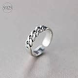 Katylen S925 Silberring Weiblicher Persönlichkeitsring Ineinandergreifend Silber Geflochten Offen Ring Persönlichkeit Zeigefingerring, S925-Ring, Öffnung einstellbar